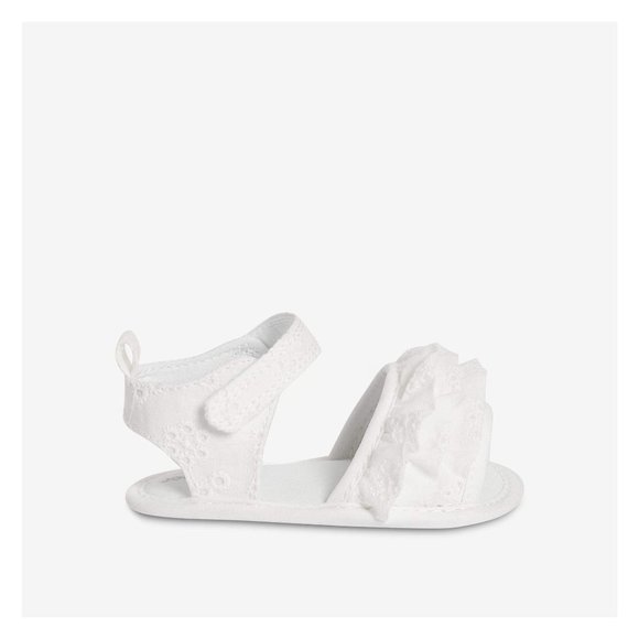 JOE FRESH Baby Girls' Ruffle Sandals in White - Size 1 - Picture 2 of 9